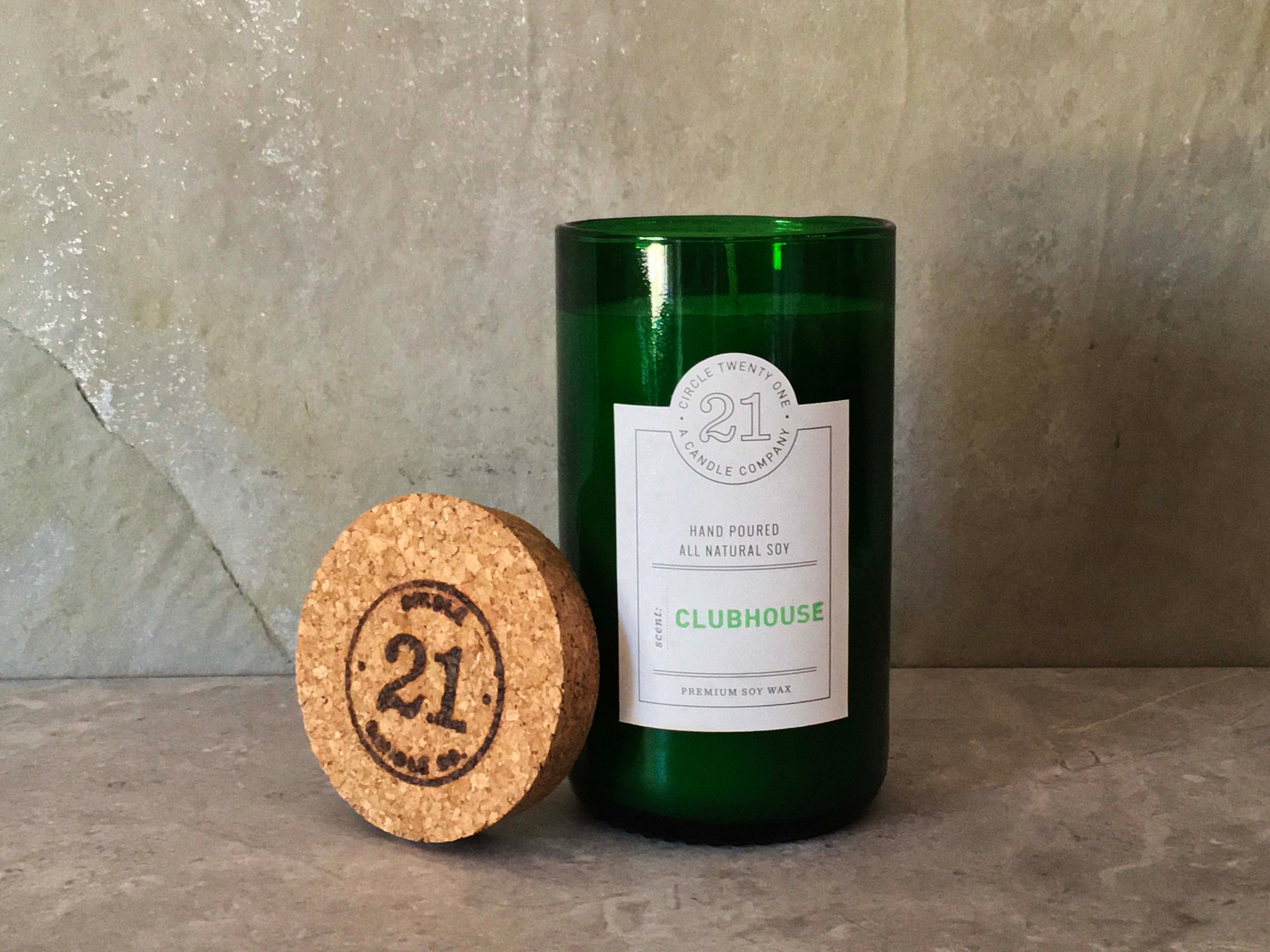 Blended Italian bergamot, grapefruit, apple, geranium, peppercorn, Jamaican rum, vanilla and musk for a masculine vibe. Hand poured into recycled wine bottles.