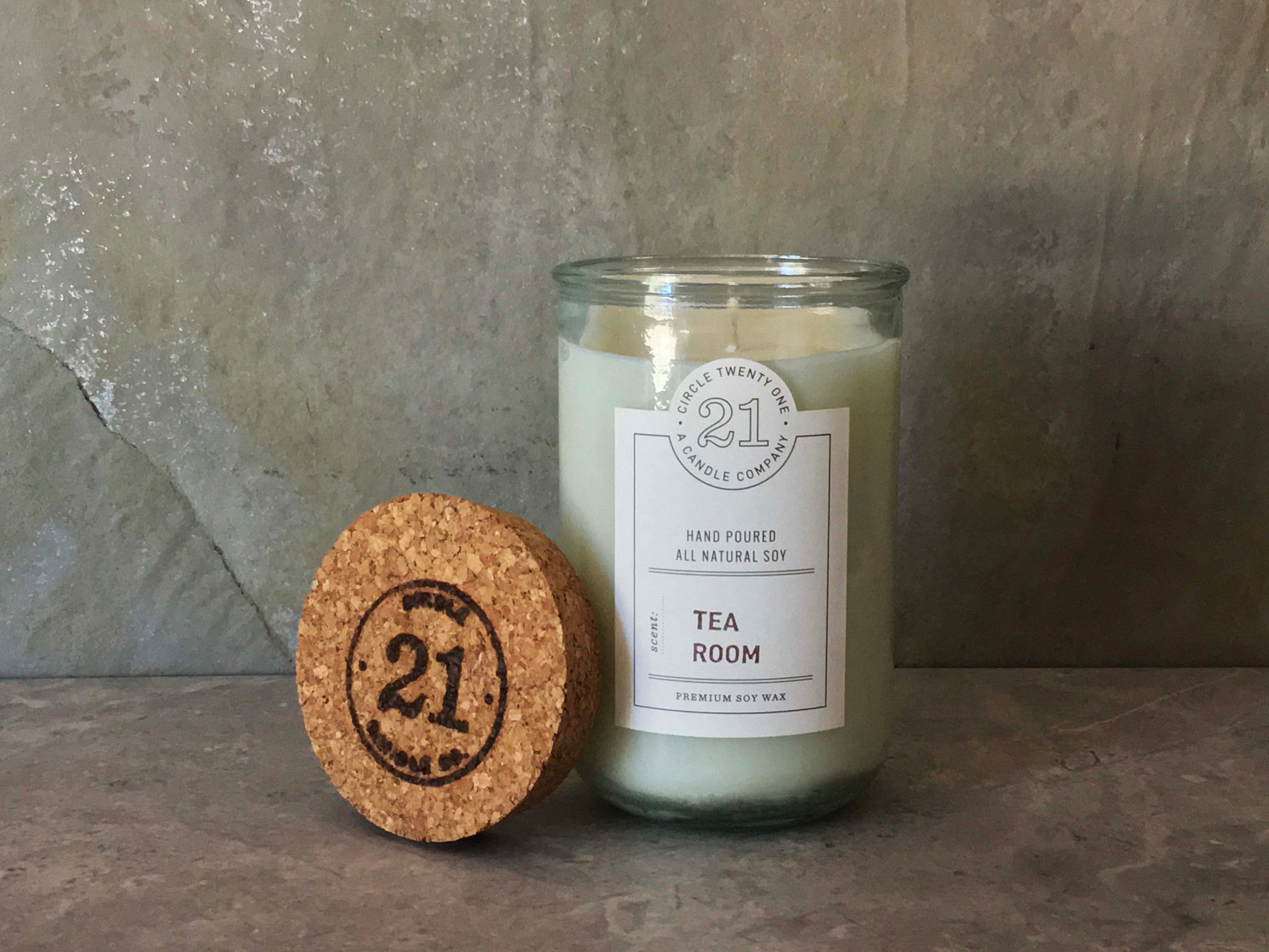 Blended amberwood, oakmoss, musk and red tea.  Hand poured into 100% recycled glass vessels.